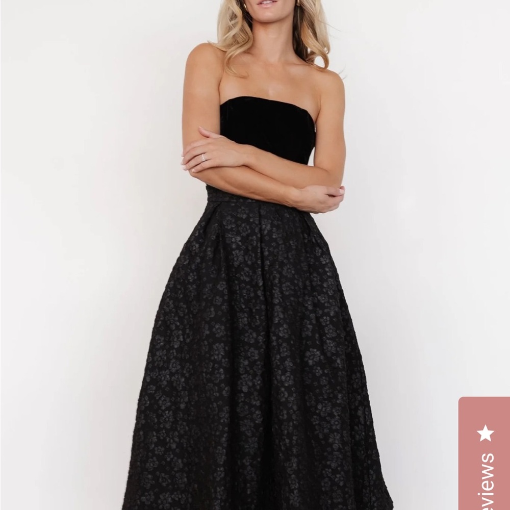 Black Strapless Sundress for Cocktail Events
